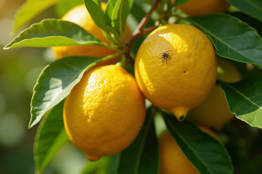 Citronnier en pleine santé avec citrons mûrs dans un jardin ensoleille